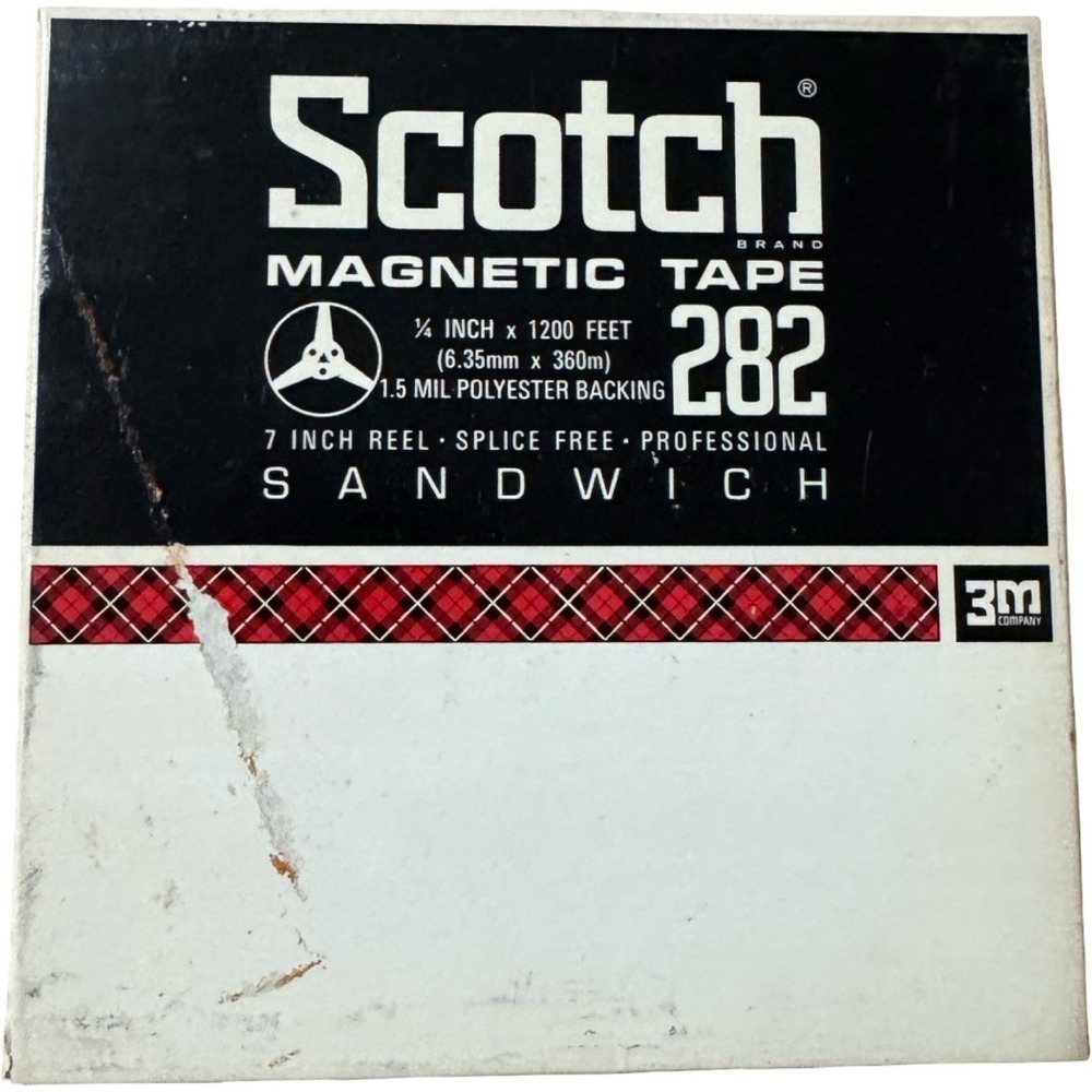 NOS Scotch 202 Reel to Reel Tape 7" Red Reel 1/4" x 1200 Ft 3M New